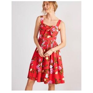 Vineyard Vines Kentucky Derby Floral Cottagecore Dress Americana 12 Red Pockets‎